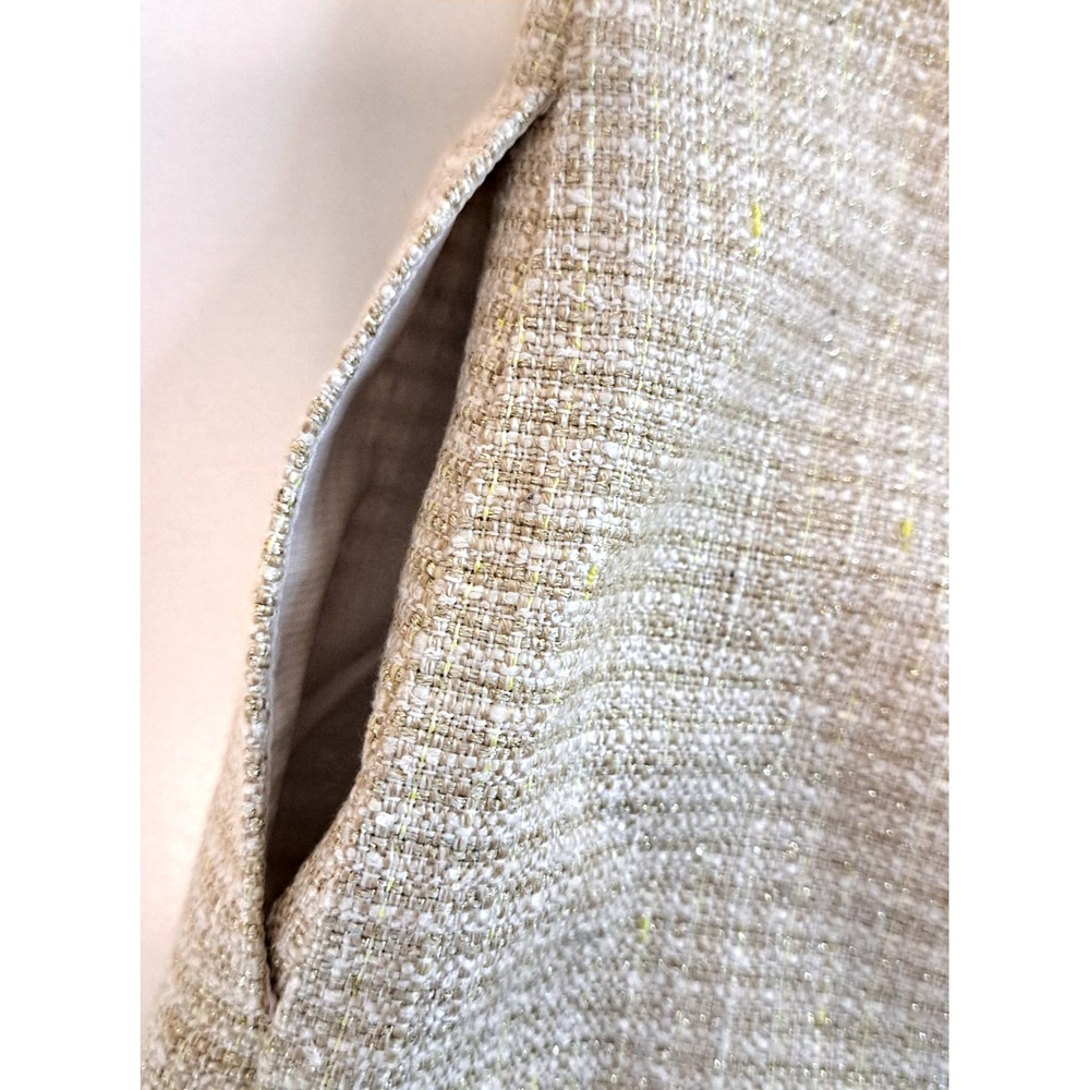 Lovers & Friends Mini Skort Womens M Fringe Skirt Shorts Tweed Beige Lined 13" L - Picture 6 of 9